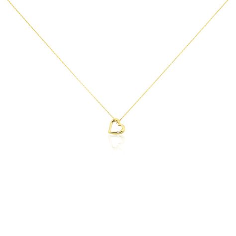 Damen Collier Gold 375 Diamant 0,01ct Herz Herz Easy 0,70mm 45cm - Halsketten Damen | OROVIVO