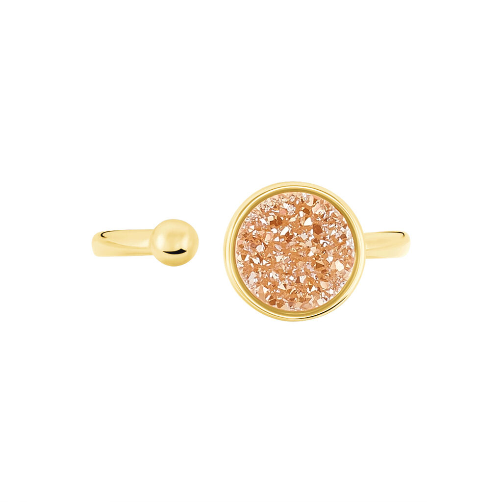 ELEANOR Damen Ring Silber vergoldet 925 Achat Cognac