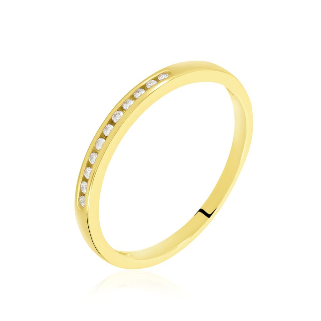 MEMO JATA Damen Ring Gold 750 (18 Karat) Diamant Wei&szlig; 0,060 ct