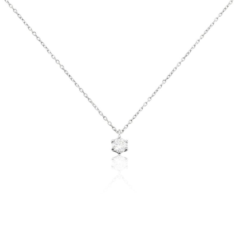Sonate Damen Collier Wei&szlig;gold 750 (18 Karat) Synthetischer Diamant Wei&szlig; 0,31 ct - Halsketten Damen | OROVIVO