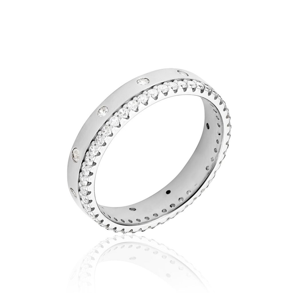 LAUREN Damen Ring Silber 925 Zirkonia Wei&szlig; 0,28 ct B 4 mm