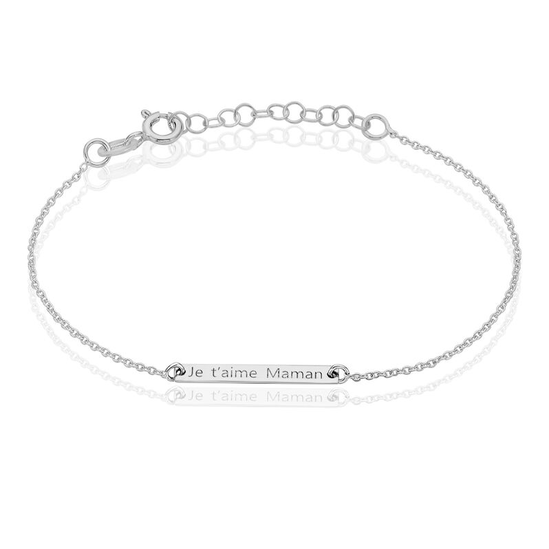 Bracelet Silia Argent Plaque Ecriture - Spannringe Damen | OROVIVO