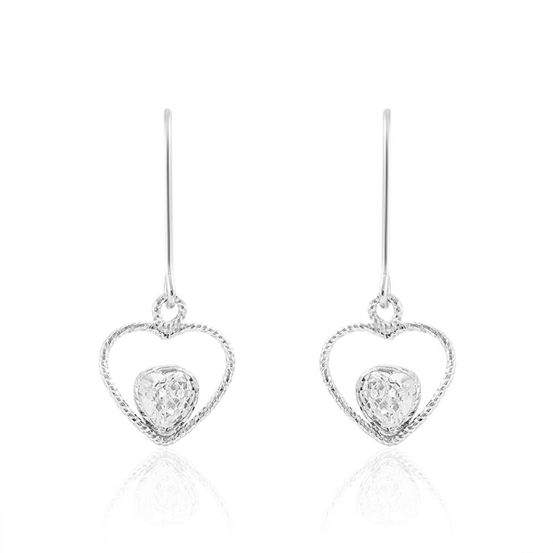 Boucles D'oreilles Puces Or Blanc Oxyde De Zirconium - Spannringe Damen | OROVIVO