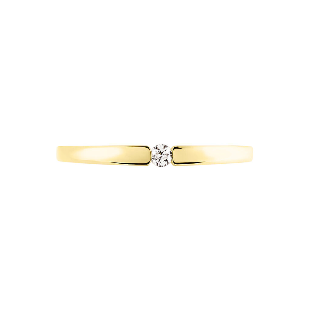 SANINA Damen Ring Gold 585 (14 Karat) Diamant Wei&szlig; 0,04 ct