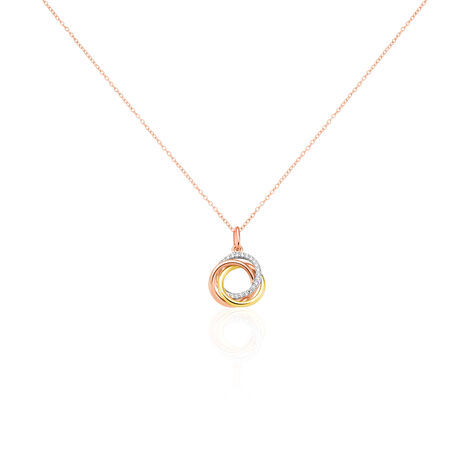 Damen Collier Silber Tricolor 925 Zirkonia Kreis Celeste 47cm - Halsketten Damen | OROVIVO