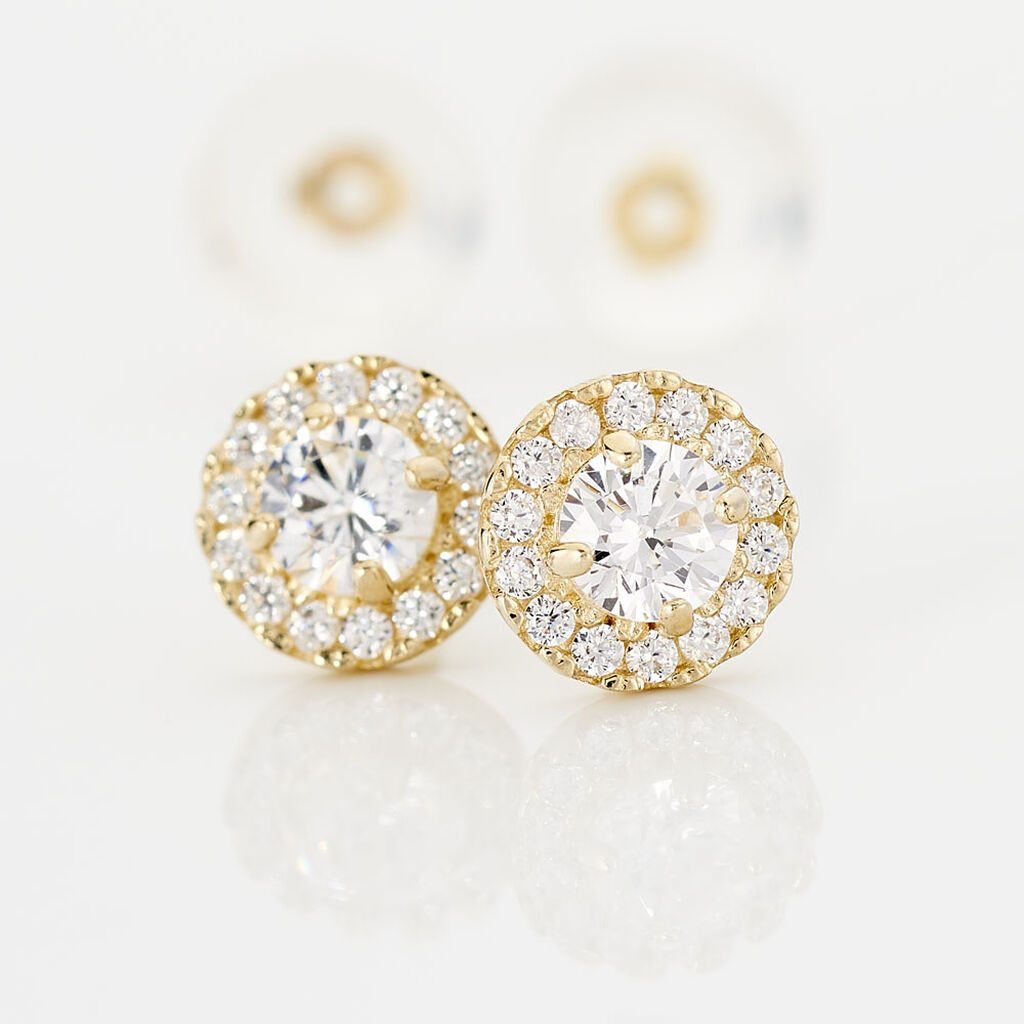 Damen Ohrstecker Gold 375 Zirkonia  - Ohrstecker Damen | OROVIVO