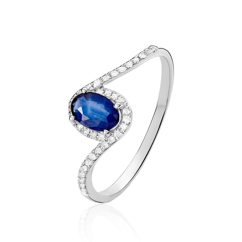 Bague Crystalle Or Blanc Saphir Et Diamant - Spannringe Damen | OROVIVO