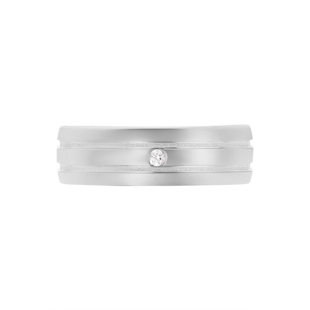 MANDY 2 Damen Trauring Silber 925 Zirkonia Wei&szlig; B 20 mm