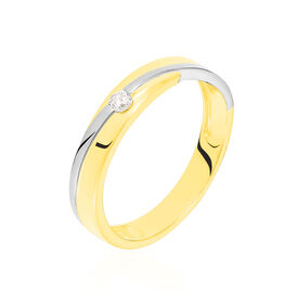 Damen Ehering Gold 375 Bicolor Diamant 0,06ct - Eheringe Damen | OROVIVO