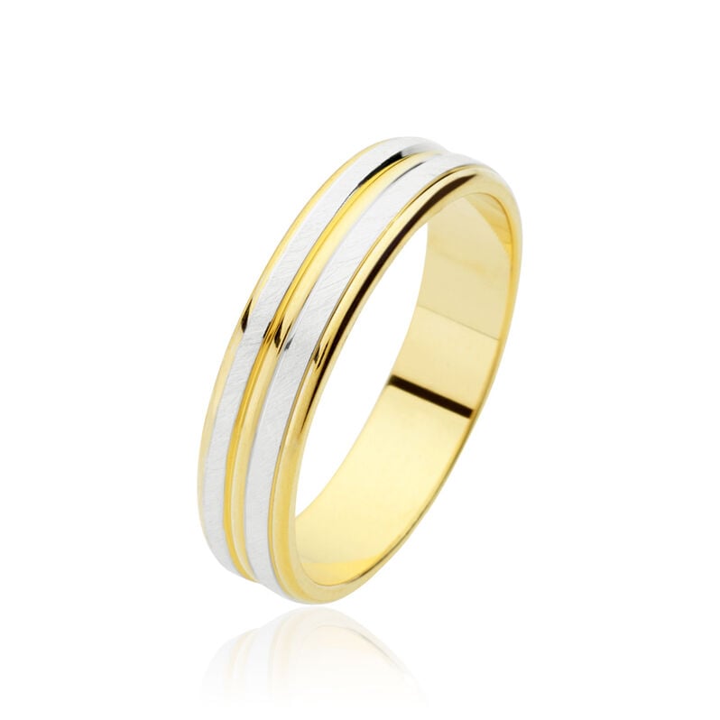 Alliance Givree Ruban Plat Or Bicolore - Spannringe Unisex | OROVIVO