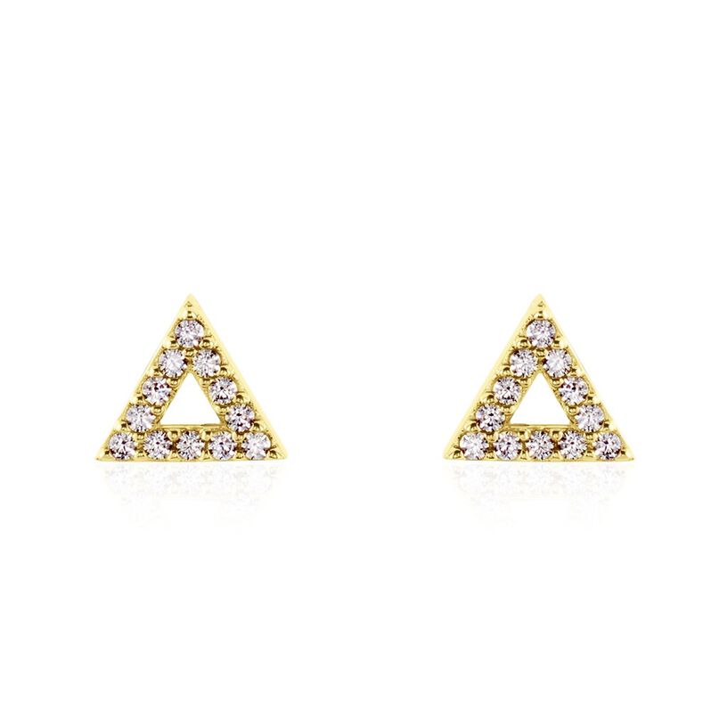 Damen Ohrstecker Gold 375 Zirkonia Dreieck - Ohrstecker Damen | OROVIVO