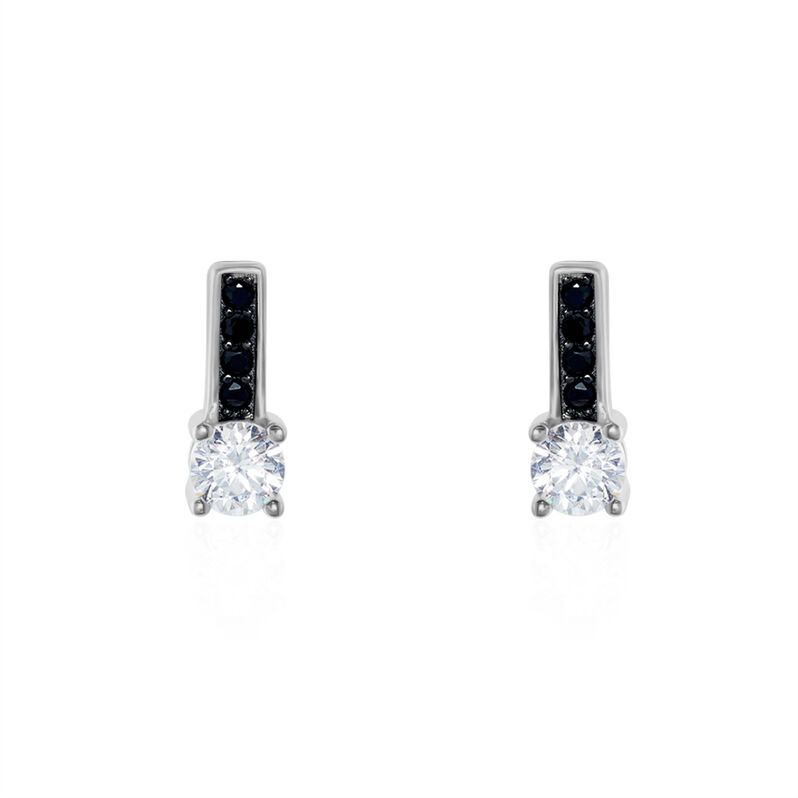 Boucles D'oreilles Puces Regilla Argent Rhodie Oxyde De Zirconium - Spannringe Damen | OROVIVO