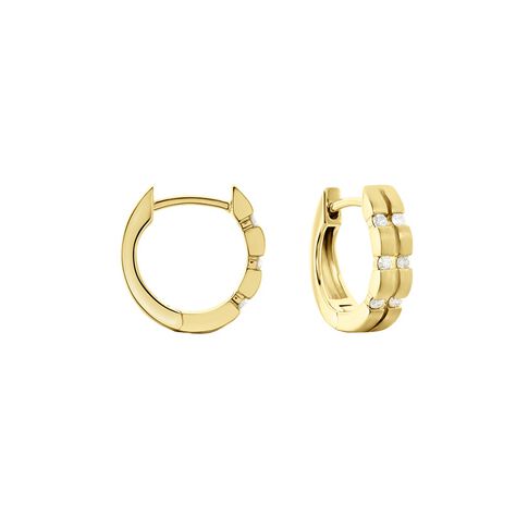 Damen Creolen Gold 375 0,1680ct Diamant Ambre - Creolen Damen | OROVIVO