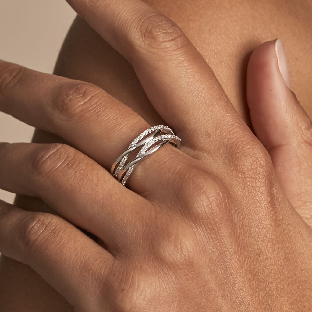 Damen Ring Silber Silber 925 Zirkonia Weiß - Ringe mit Stein Damen | OROVIVO