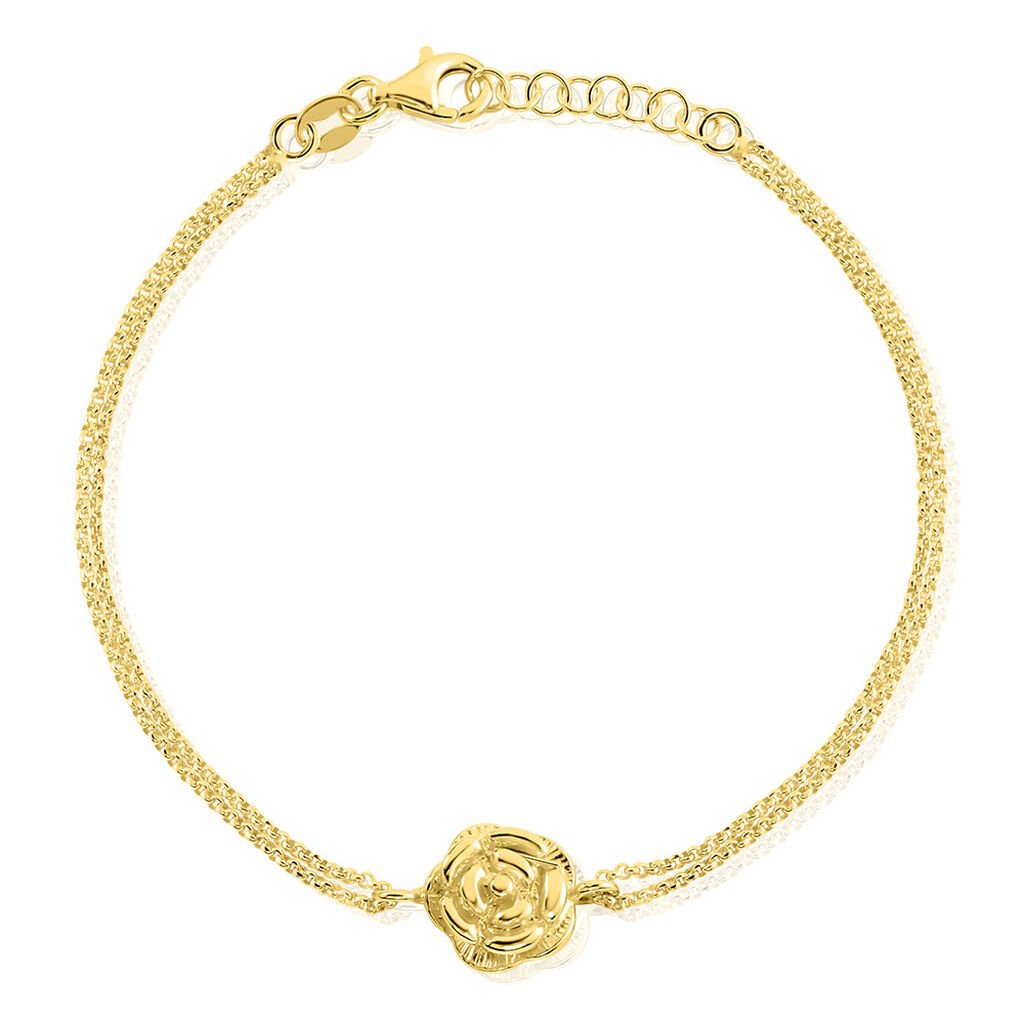 ROSALIA Damen Armband Silber vergoldet 925 Rosette B 1 mm, Armband ohne Stein