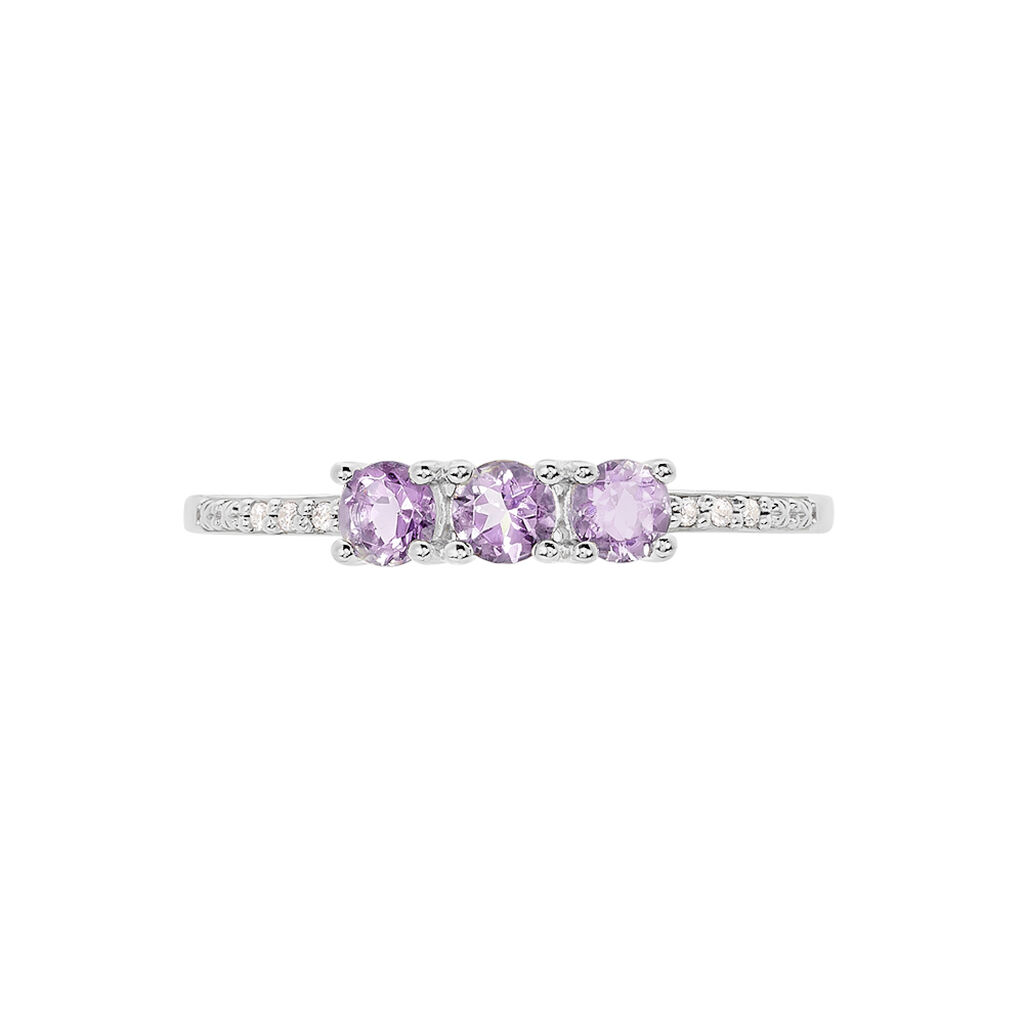Bague Or Weiss Pricille Amethyste Oxydes - Spannringe Damen | OROVIVO
