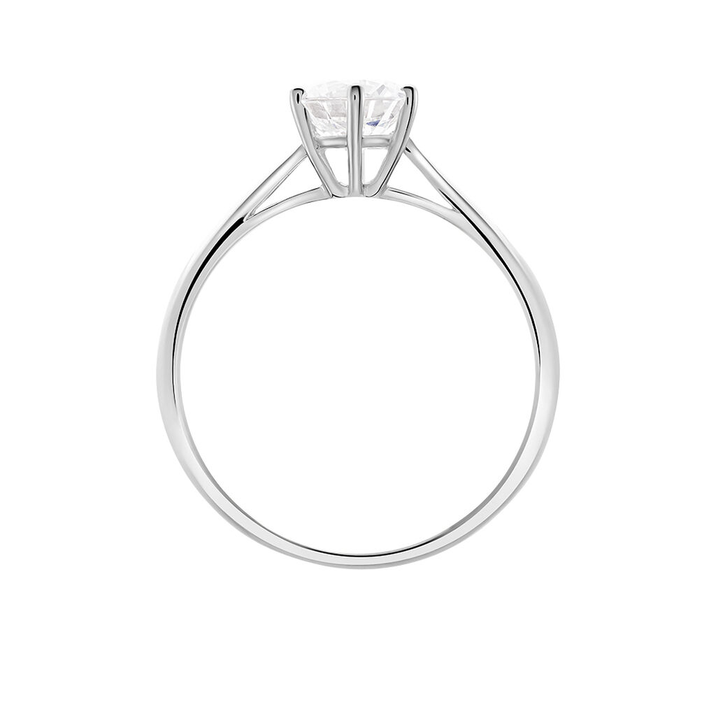 Damen Ring Weißgold 375 Zirkonia Krappe 6  - Ringe mit Stein Damen | OROVIVO
