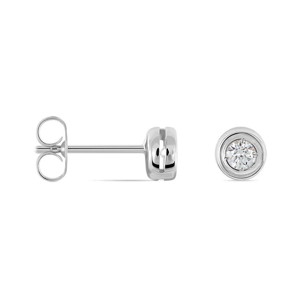 Damen Ohrstecker Weißgold 750 Diamant 0,22ct Milano  - Ohrstecker Damen | OROVIVO