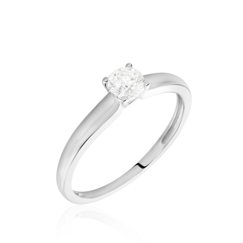 Bague Solitaire Flora Or Blanc Diamant - Spannringe Damen | OROVIVO