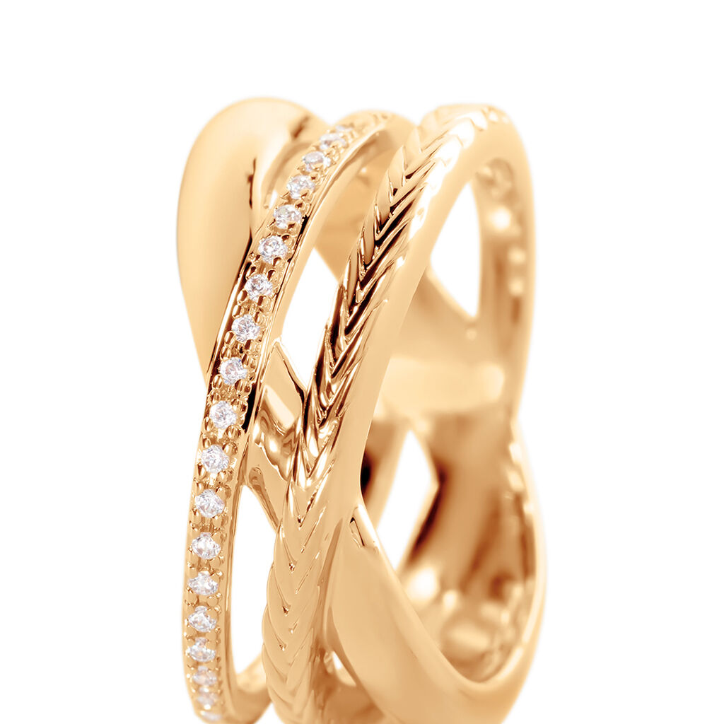 NORAH Damen Ring Vergoldet Zirkonia Wei&szlig; B 10 mm