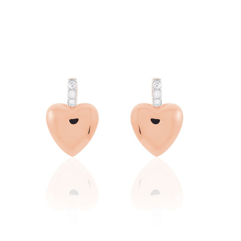 Damen Ohrstecker Silber 925 Rosé Vergoldet Herz - Ohrstecker Damen | OROVIVO