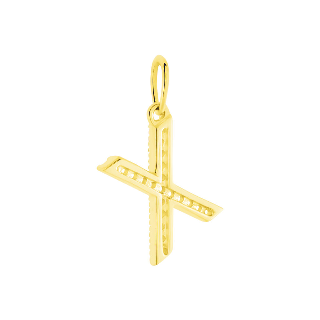 Anhänger Gold 375 Zirkonia Buchstabe X - Schmuckanhänger Familie | OROVIVO