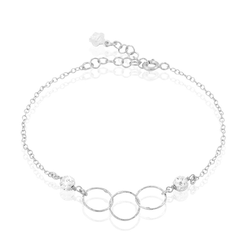 Bracelet Luisa Argent Blanc Strass - Spannringe Damen | OROVIVO