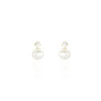Damen Ohrstecker Gold 375 Zuchtperle Perlmutt Eolande Perle 1 
