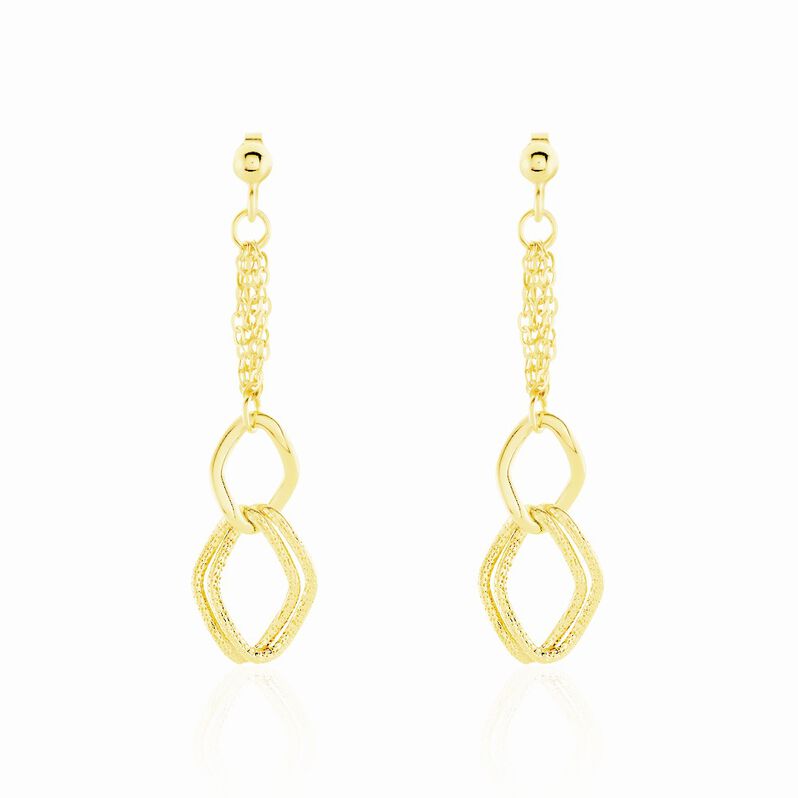 BLINDA Damen Ohrringe Lang Gold 375 (9 Karat) Kettenglieder - Ohrringe Damen | OROVIVO