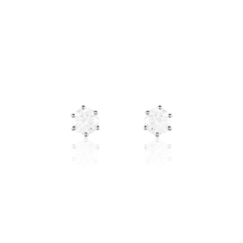 Damen Ohrstecker Weißgold 375 Zirkonia Krappe 6 5,00mm  - Ohrstecker Damen | OROVIVO
