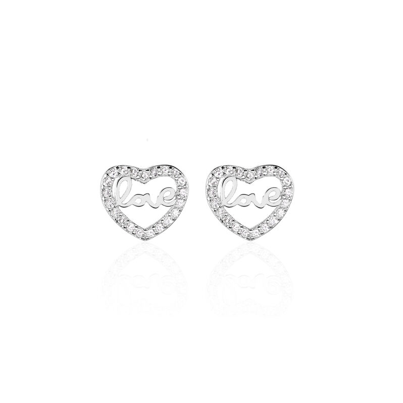 Damen Ohrstecker Silber 925 Zirkonia Herz Clarra - Ohrstecker Damen | OROVIVO