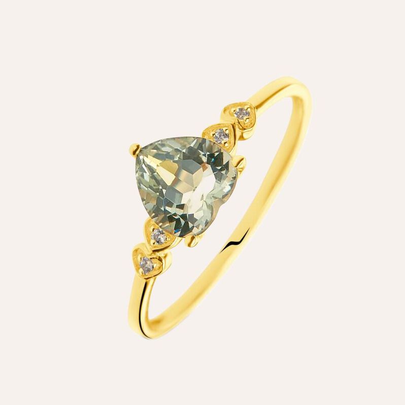 Anello Solitario Amélie Oro Giallo Ametista Cubic Zirconia - Spannringe Damen | OROVIVO