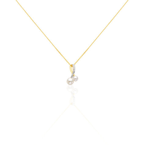 Damen Halskette Gold 375 Zuchtperle Zirkonia - Halsketten Damen | OROVIVO