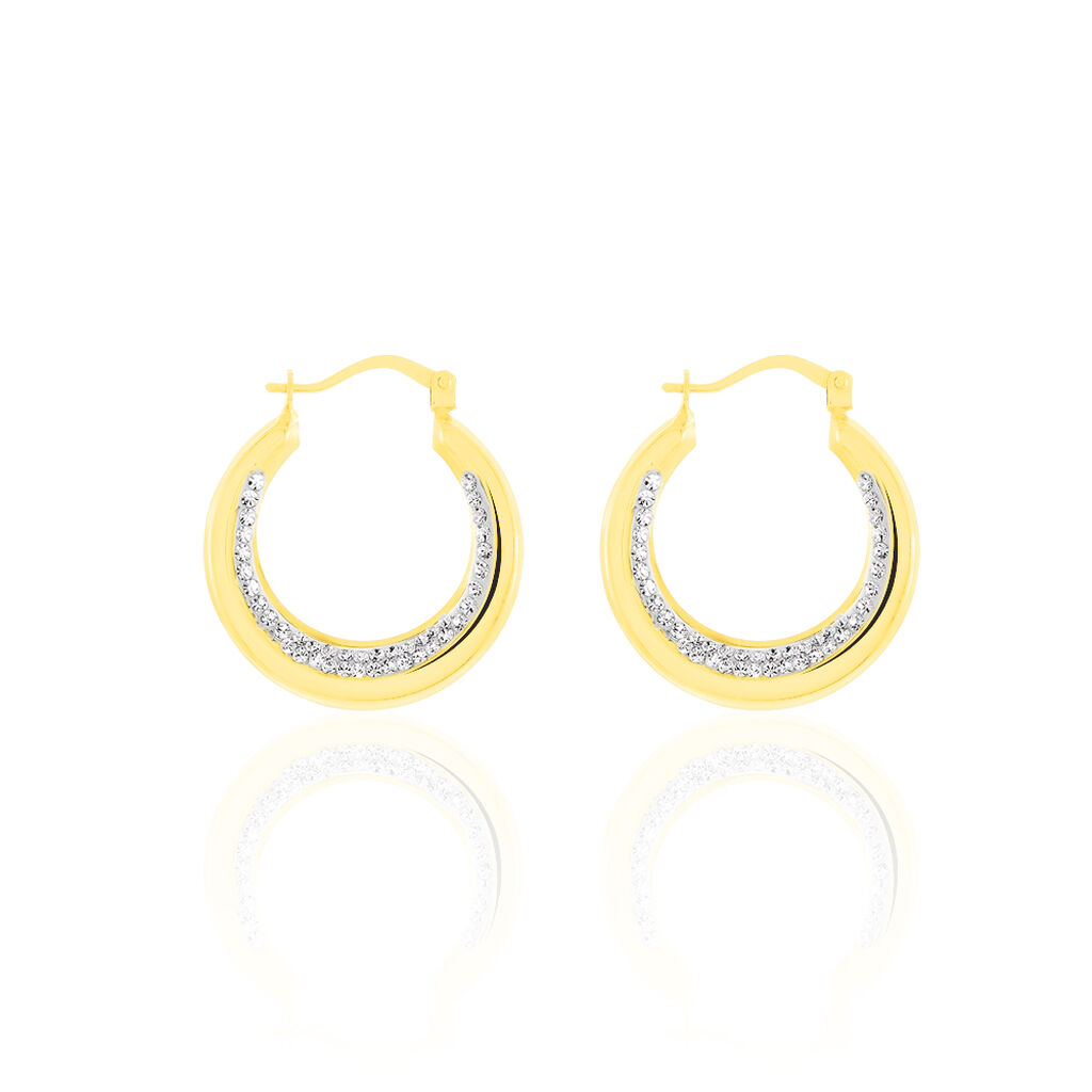 Damen Creolen Gold 375 Kristall - Creolen Damen | OROVIVO