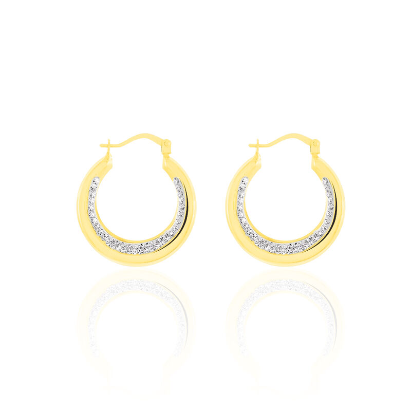Damen Creolen Gold 375 Kristall - Creolen Damen | OROVIVO