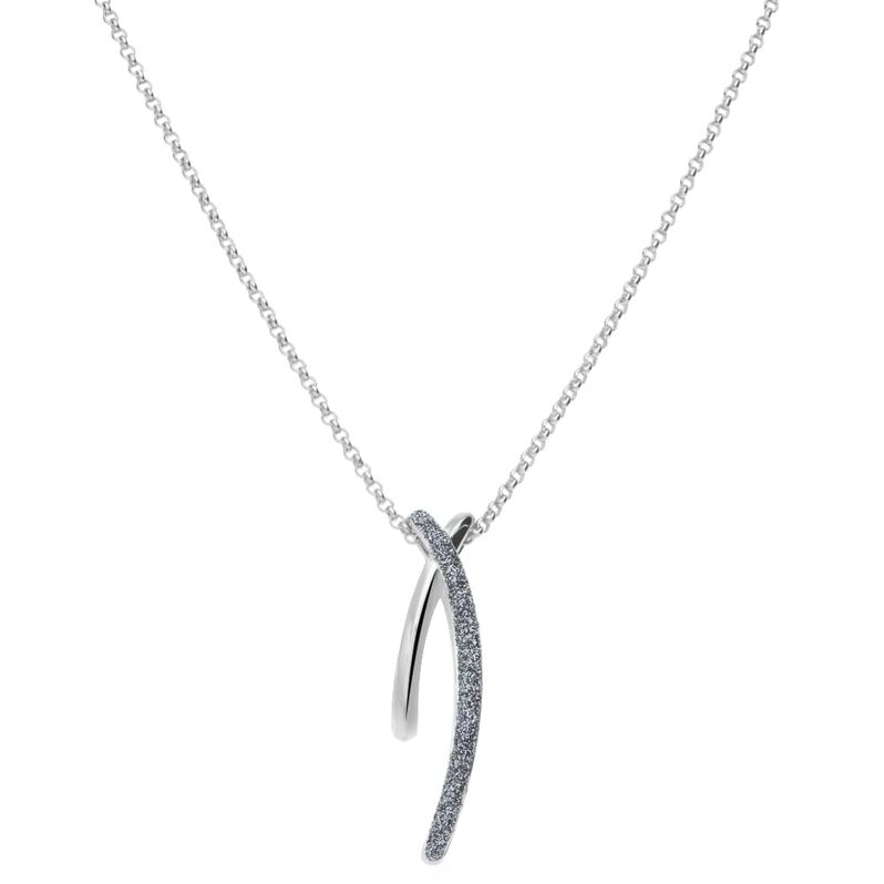 Girocollo in ottone rodiato e glitter antracite - Spannringe Damen | OROVIVO