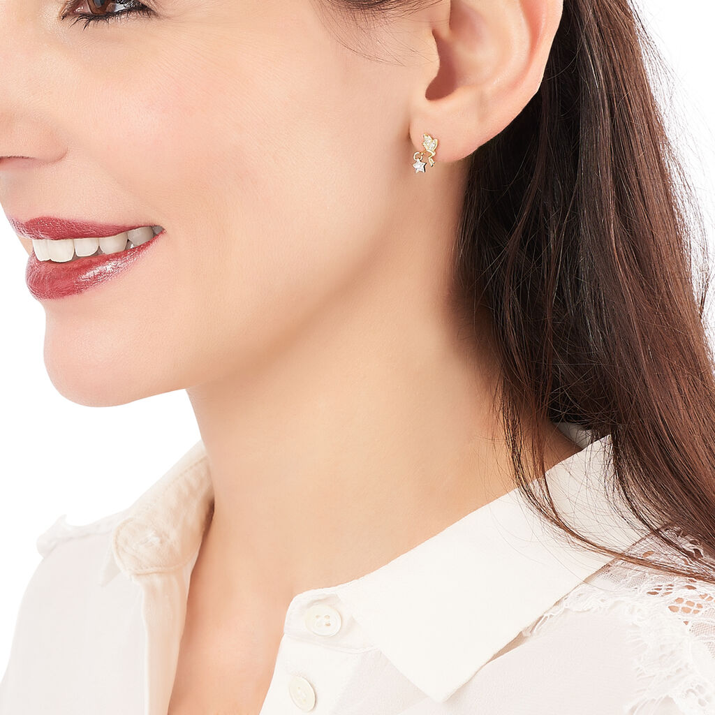 Boucles D'oreilles Pendantes Marie-gilberte Plaque Or Oxyde - Spannringe Damen | OROVIVO