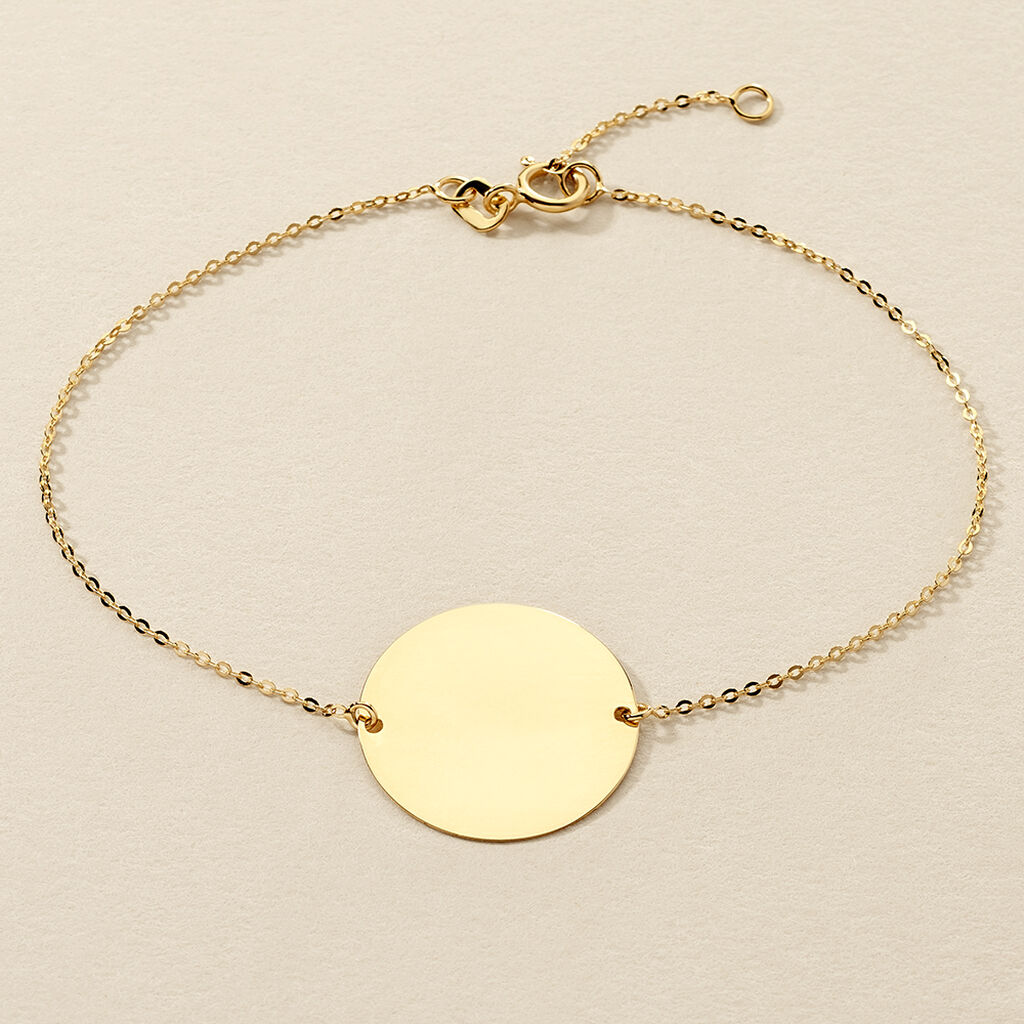 Damenarmband Gold 375 Kreis gravierbar Liv - Armbänder mit Gravur Damen | OROVIVO