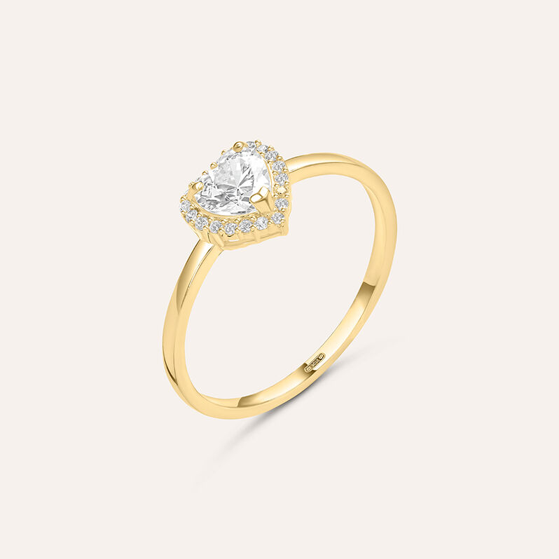 Anello Solitario Claire Oro Giallo Cubic Zirconia - Spannringe Damen | OROVIVO
