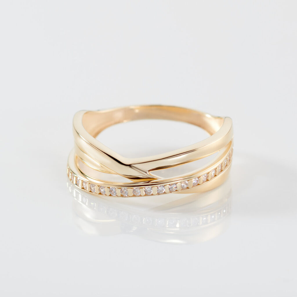 CHRISTY Damen Ring Gold 375 (9 Karat) Zirkonia Wei&szlig; 0,05 ct