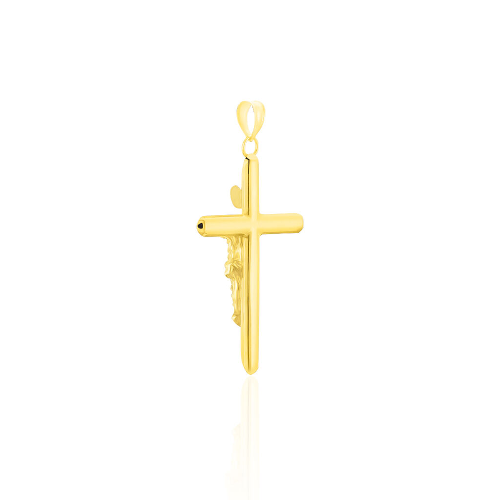 Kreuz Anhänger Gold 375 Bicolor Kristalle Jesus Christus Zippora - Schmuckanhänger Familie | OROVIVO