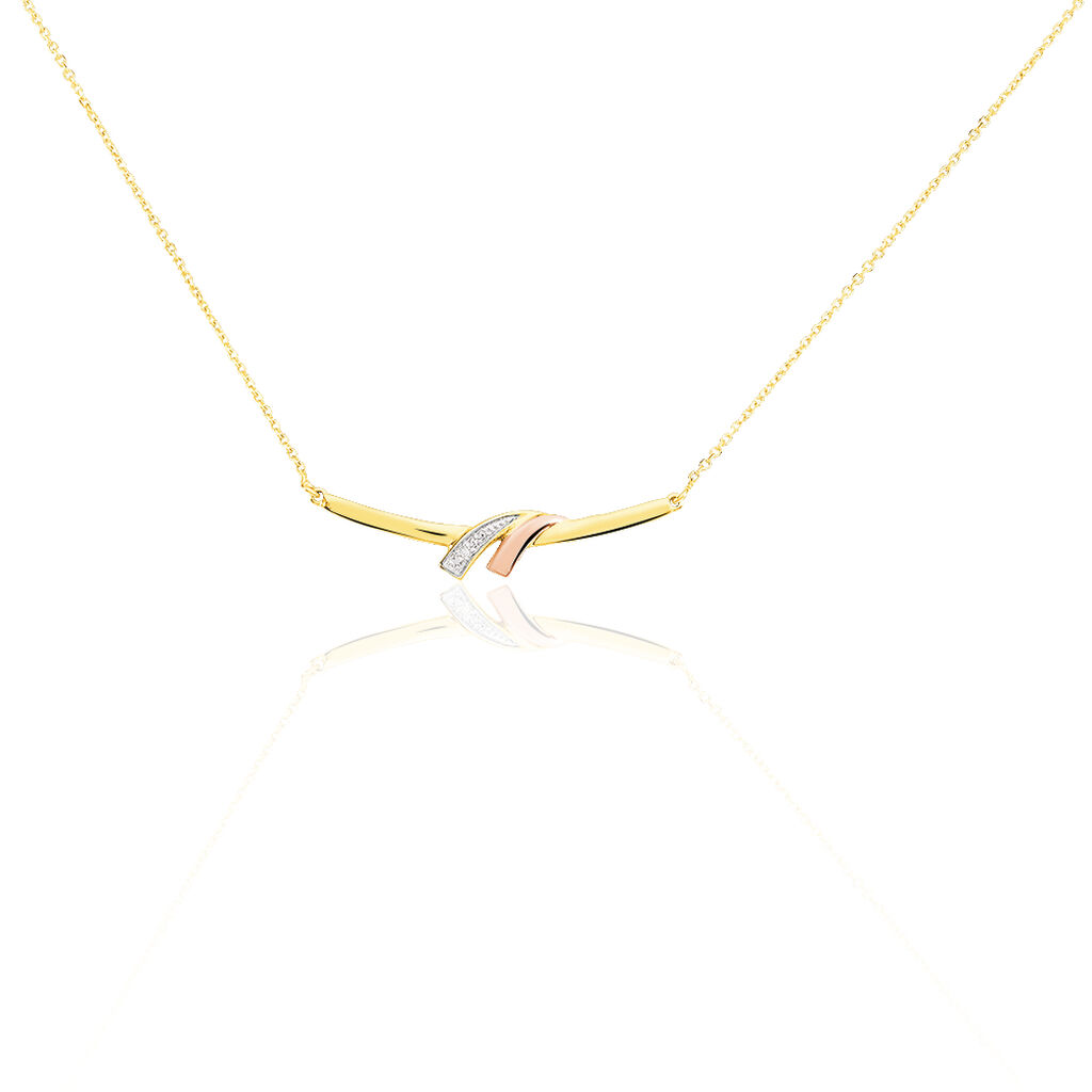 Collier Or Tricolore Et Diamants - Spannringe Damen | OROVIVO
