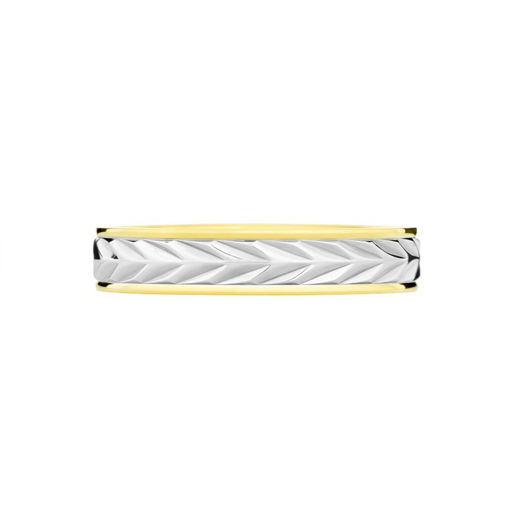 Alliance Epi Fantaisie Ruban Plat Or Bicolore - Spannringe Unisex | OROVIVO