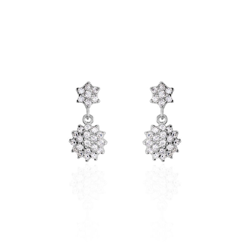 PARISA Damen Ohrstecker Silber 925 Zirkonia Wei&szlig; 0,2 ct Blume - Ohrstecker Damen | OROVIVO