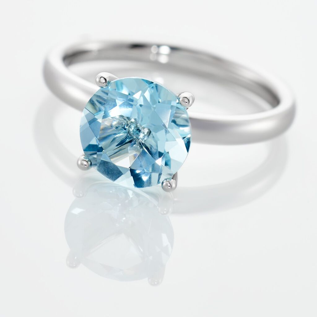 BONI Damen Ring Silber 925 Glas Himmelblau B 2,41 mm