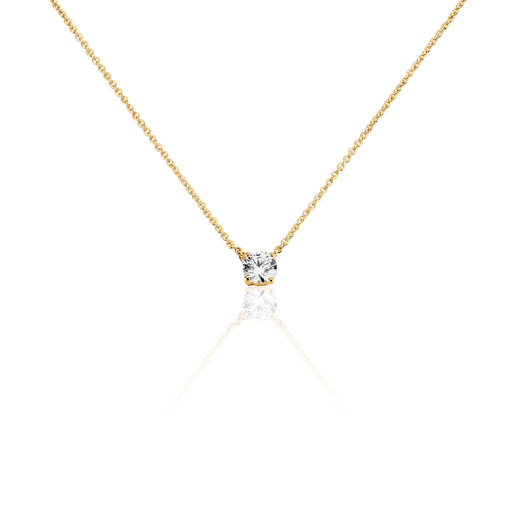 NILAY Damen Collier Vergoldet Zirkonia Weiß 0,27 ct, Collier mit Stein