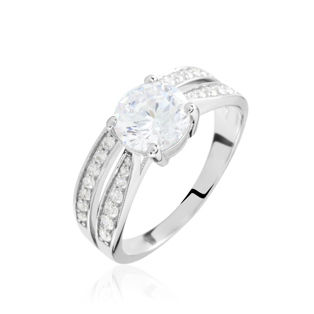 Solitaire Or Weiss  Aarone Oxyde De Zirconium - Spannringe Damen | OROVIVO