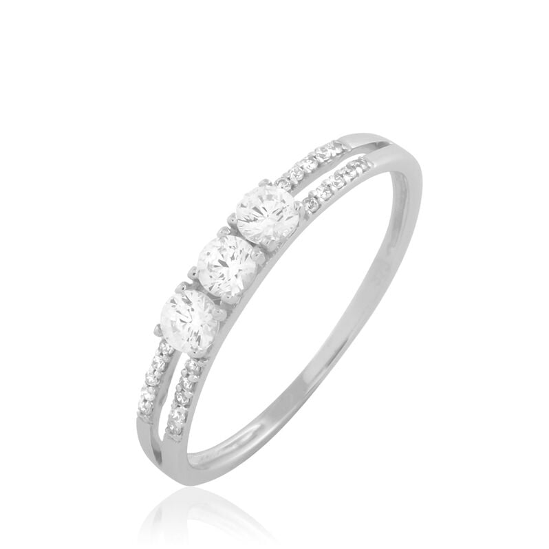 Bague Olivera Or Blanc Oxyde De Zirconium - Spannringe Damen | OROVIVO
