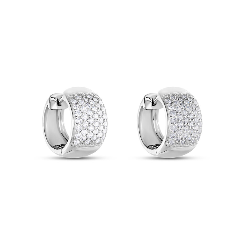 Damen Creolen Silber 925 Zirkonia Kerana 12,00mm  - Creolen Damen | OROVIVO