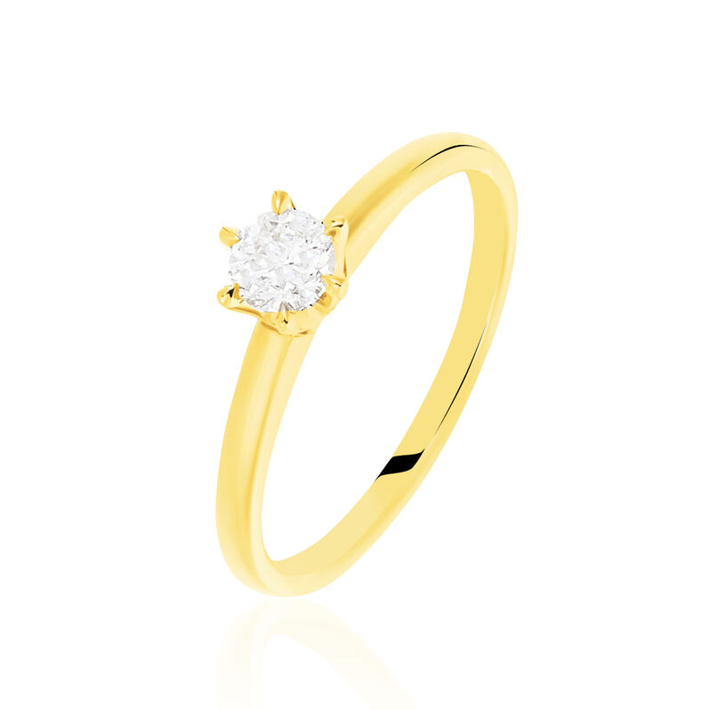 Bague Solitaire Niva Or Jaune Diamant - Spannringe Damen | OROVIVO